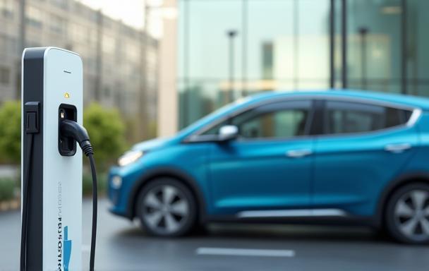 Electric vehicle charging at a station