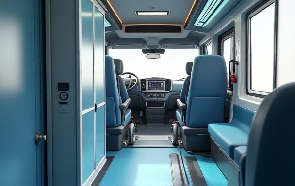 Non-emergency medical transport van interior