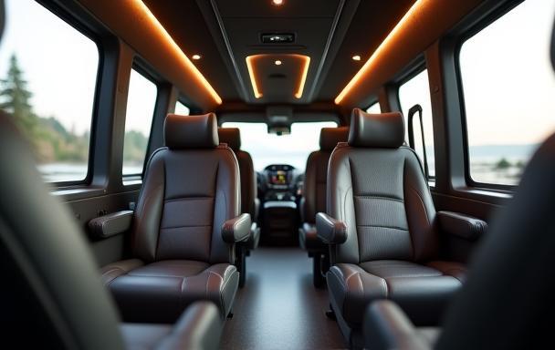 Executive Sprinter van with comfortable seating