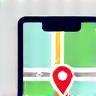 Mobile phone with map tracking icon